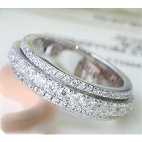 YaYI Fine Jewelry Fashion Princess Cut Inlaid with more than 100pcs Cubic Zirconia Silver Color Engagement Wedding Party Rings