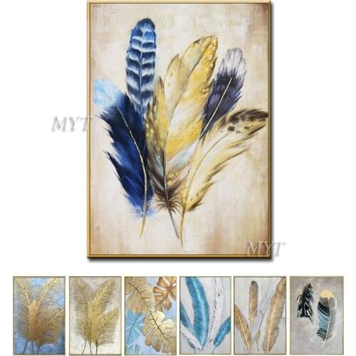 Many Different Colors Of Feathers Handpainted Oil painting Wall Art Home Decor Picture Modern Oil Painting On Canvas Frameless