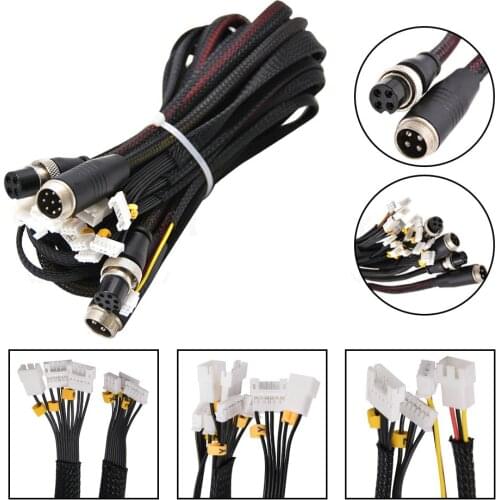 3D Printer Upgrade Extension Cable Kit Koonovo Accessories Metal Nylon Black Weave 7PCS Wires 1meter/3.28ft for Creality CR 10