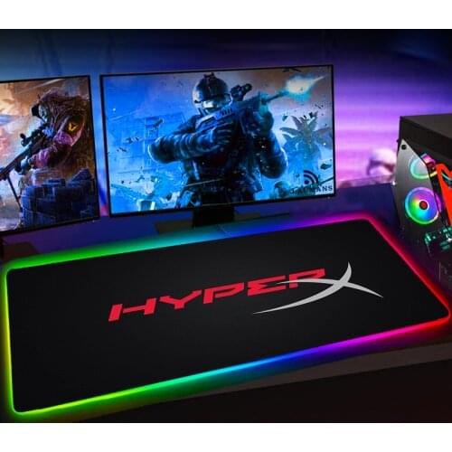 Gaming Mouse Pad HyperX LED Desk Mat Mousepad Pads Computer Deskmat Mat Rgb Carpet Xxl Pc Full Gamer Cheap Table Mousepads DIY