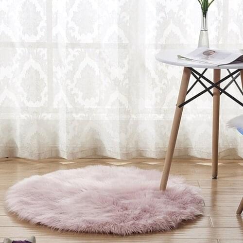 Round Soft Carpet for Living room Wool Area Rugs Floor Mat White Plush Carpets