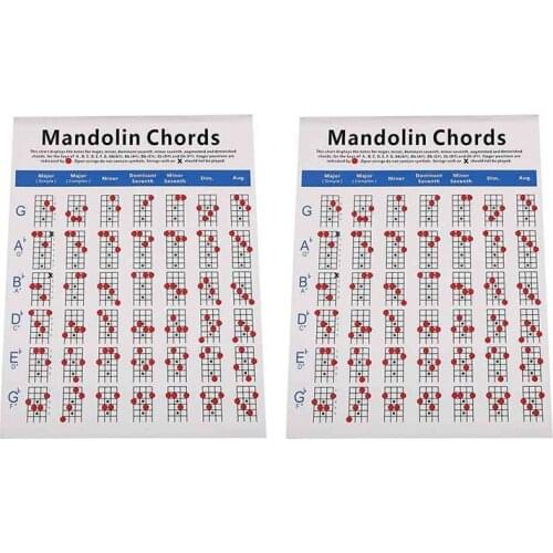 Mandolin Fretboard And Chord Chart Instructional Poster Fingering Chart