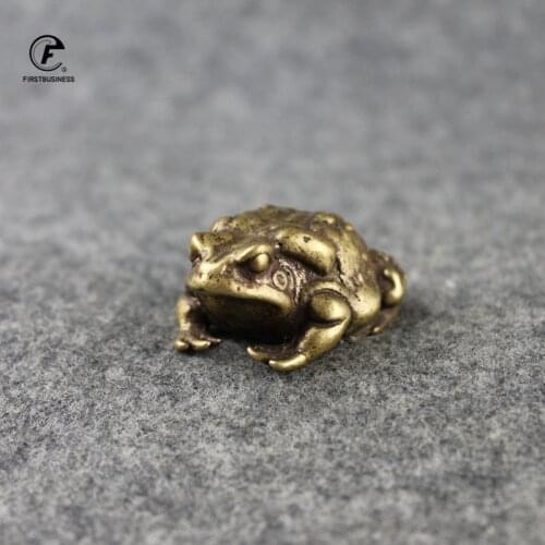 Lucky Rich copper toads frog Golden toad Animal solid copper Statue Animal mascot Decor Home Pure copper Carving Car Decorations