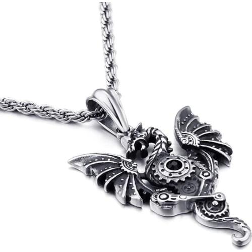 Personality horns head mens domineering rock hip hop pendant