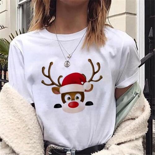 New Women Tshirts Merry Christmas T Shirt Women Fashion Graphic Cute Tee Women Funny Top Christmas Tees Clothing