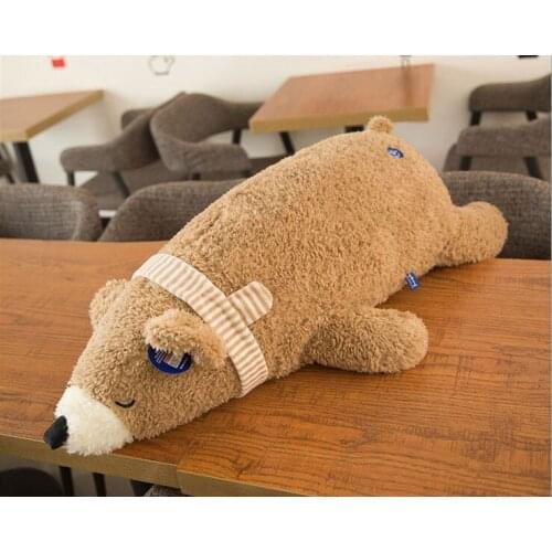 New style about 55cm lovely brown bear plush toy prone bear soft doll christmas gift b1833