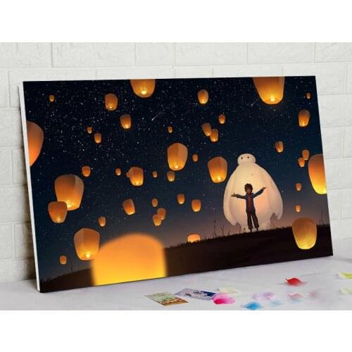 Patron saint Baymax diy oil painting by numbers coloring by numbers canvas diy digital painting