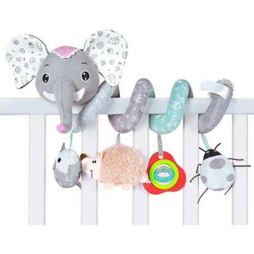 Hanging Bed Toys Lovely Baby Bed Cradle Plush Doll For Infants Carseat Toys For Infants Bedside Bell With Music Box