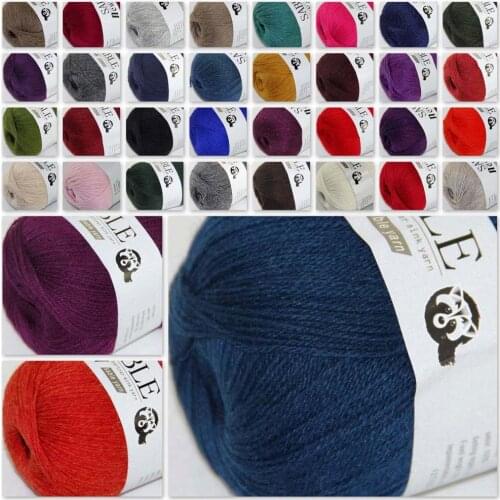 Sale Super Soft 4X50g Pure Sable Cashmere Wrap Shawls Hand Knit Wool Crochet 243-Yarn D1