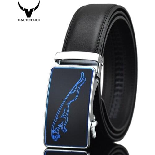 Belts Fashion Mans Casual Leopard Automatic Buckle Men Designer Belts Business Split Leather Male Belts Luxury LY1322-1