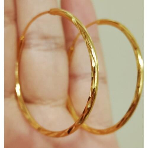 40mm Cheap Large Circle Copper Metal Gold Geometric Exaggerate Hoop Earring For Women