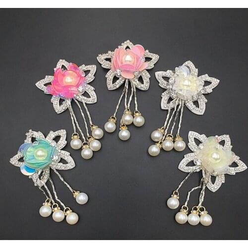 Mixed Crystal Beaded Clothes Patch Diy Flowered 3D Pearl Embroidered Patches Sewing Badges Sew On Cloth Hats Shoes Applique