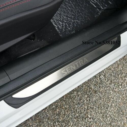 Car Styling For Nissan Sentra Accessories 2010 2014 2016 2018 Stainless Steel Door Sill Scuff Plate Pedal Interior Moldings
