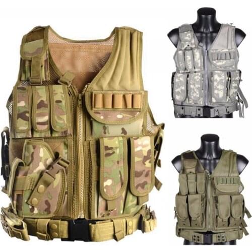 Tactical Army Vest Military Hunting Body Armor Vests Airsoft Paintball Combat Protective Molle Vests for CS Wargame