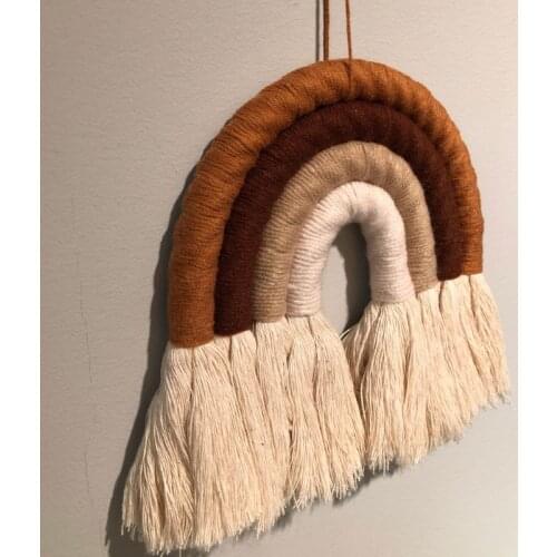 Home Decoration Rainbow Handmade Weaving Ornament Nordic Kids Room Wall Hanging