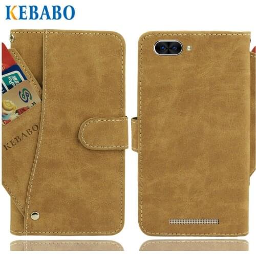 Vintage Leather Wallet INOI 6i Lite Case 5.5" Flip Luxury 3 Front Card Slots Cover Magnet Stand Phone Protective Bags