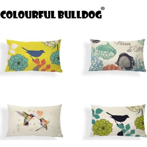 High Quality Cartoon Animal Pillow Cushion Case Watercolor Bird Whale Fox Owl Printed Throw Pillow Cover Home Decor Car Trip