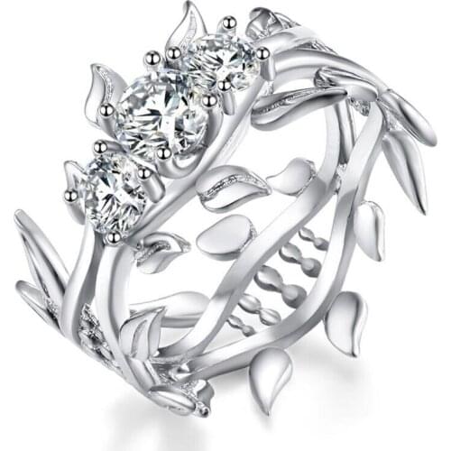 50% Promotion Original ring Sexy Luxury Jewelry 925 Sterling Silver Round Cut 5A CZ Zirconia Women Wedding Flower Band Ring