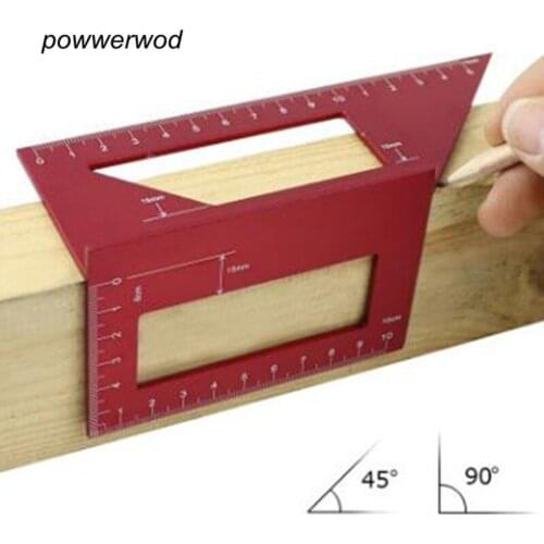 1Pcs Aluminum Alloy Square Angle Ruler 45/90 Degrees Gauge Protractor Marking Gauge Line Scriber Woodworking Tools
