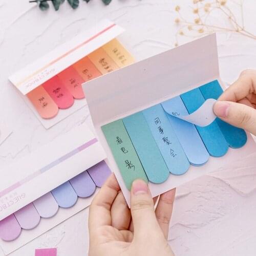 1pcs Mini Gradient Memo Pads Sticky Notes Bookmark Papers Stationery Papelaria Index Paper Sticker School Office Supply