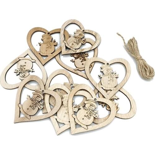 10pcs DIY Wooden Christmas Ornaments Unfinished Predrilled Wood Circles for Crafts Centerpieces Holiday Hanging Decorations