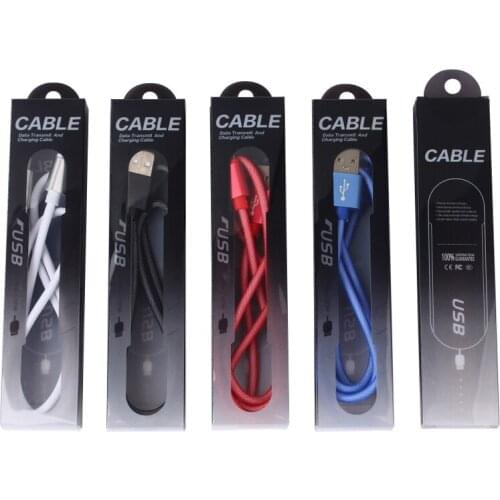 100 pcs 1M Micro USB Charger Cable With Packaging For Samsung S7 Fast Speed Charger Charging Cable For iP X 7