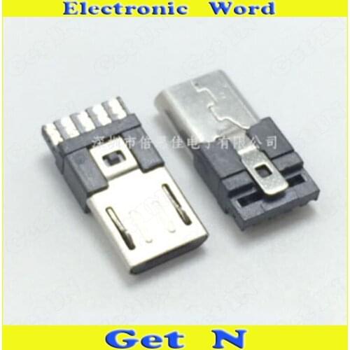 200pcs Miro 5P usb Male Plug Soldering Type Micro usb jack 5Pins Socket for Tablet Phone USB Male Sockets