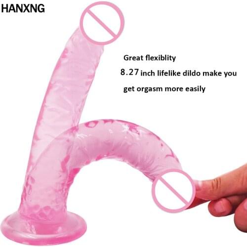 21cm Long Dildofor Women Goods Adults Masturbators Cock Dildosex Artificial Penis Female Vagina Anal Sex Toys Shop