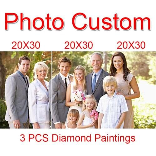 3 PCS Custom Photo Diy diamond cross stitch painting of make your own picture Diamond drill full of Rhinestone embroidery