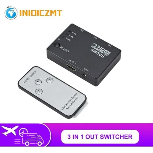 3 In 1 Out Switcher 3 Port Hub Box Auto Switch 3x1 HDMI Splitter 1080p HD 1.4 With Remote Control for HDTV XBOX360 PS3