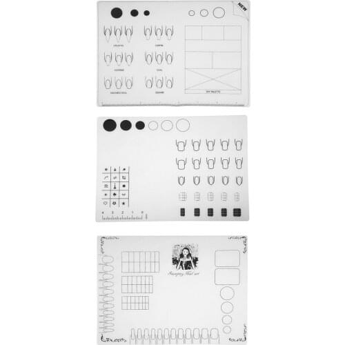3 Styles Nail Art Practice Silicone Mat Pad Coloring Polish Stamping Transfer DIY Palette Tool Foldable Washable