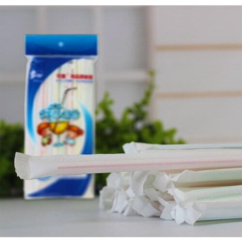 50 Pcs Disposable Plastic Drink Straws Multicolor Disposable Pearl Milk Tea Juice Straws Can Be Bent Straw