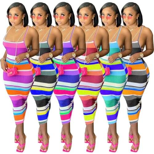 Adogirl Women Color Stripes Bodycon Dress Fashion Summer Backless Sleeveless Elegant Party Outfits Emale Casual Clothing