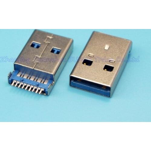 Free shipping 50pcs/lot 3.0 USB Male Plug USB 3.0 wire socket the new U disk interface 10 times of transmission