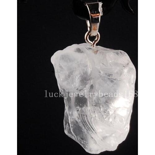 Free Shipping Fashion Jewelry 27x38x21mm White Crystal Freeform Women Men Pendant bead C4041