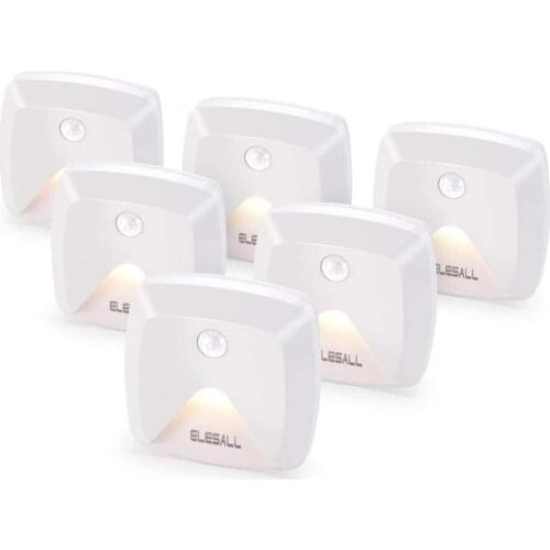 Stick-on LED Motion Sensor Lights Warm White Night Bedroom Wall Lamp Stairs Intelligent Body Lamp