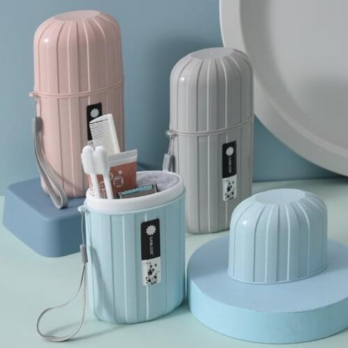 Large Capacity Travel Portable Toothbrush Storage Box with Container Cup Outdoor Toiletries Holder Toothpaste Organizer Case