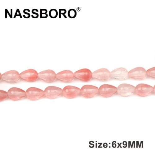 6x9mm Water Drops Shape Loose Spacer Beads Watermelon Crystal Natural Stone Beads Beads For Jewelry Making DIY Bracelet Necklace