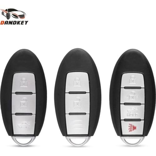 Dandkey Smart Remote Key Shell Case 2/3/4 Button For Nissan Rogue Teana Sentra Versa Fob Car Keyless Entry NSN14 Blade Key Cover