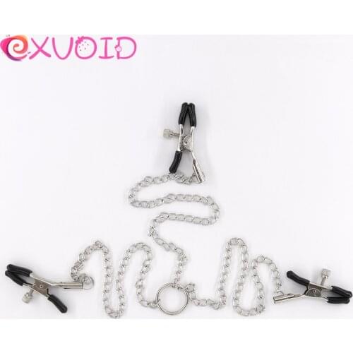 EXVOID Sex Toys for Women Labia Breast Clip Exotic Accessories Clitoris Clamps Three Nipple Clamps With Chain BDSM Bondage Metal