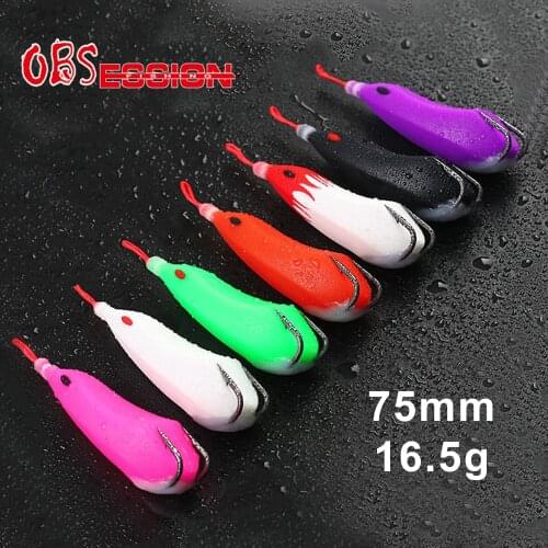 OBSESSION 5pcs/ lot Topwater Soft Frog Lure 75mm 16.5g Saltwater Catfish Sea Bass Black Fishing Silicone Artificial Wobblers
