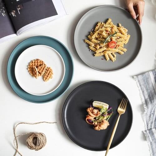 Nordic Ceramic Steak Western Dish Plates Home Dishes Creative Plate Fruit Dish Dessert Tableware Western Style Steak Dishes