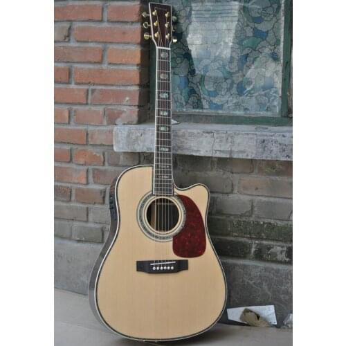 Cutaway acoustic guitar solid spruce top acoustic electric guitar classic KSG OEM single cut 41" guitar