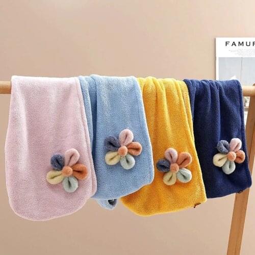 Colorful Rainbow Flower Quick Dry Hair Microfiber Thicken Cap Soft Wrap Women Hair Towel Miraculous Bathroom Spa Hair Turban