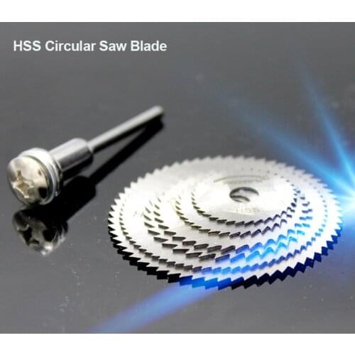 Mini HSS Circular Saw Blade Disc With Mandrel Connecting Rod Wood Cutting Disc Kit For Woodworking Saw Blade Electric Power Tool