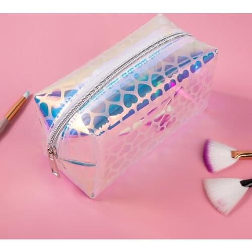 Fashion Make Up Bag Transparent Beauty Bag Cute Jelly bag Dropshipping Portable Pouch Women Cosmetic Bag Travel