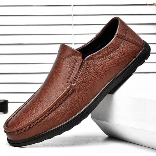 Fashion Leather Shoes Men Loafers Mens Shoes Slip On Flats Moccasins Mans Shoe Casual Boat Driving Lofer Moccasin