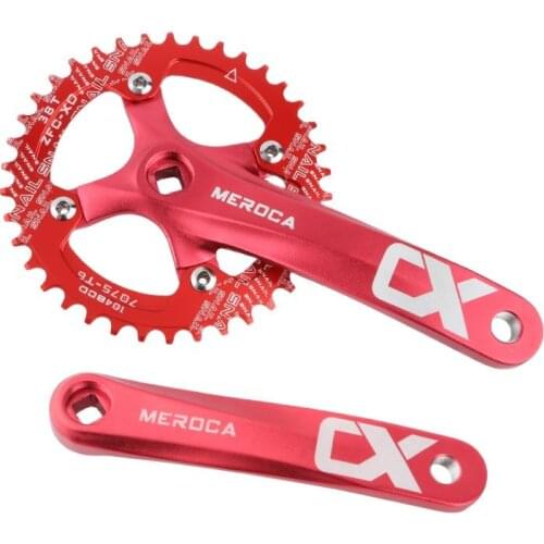 MTB Bike Crankset 32/34/36/38/40/42T Aluminum Alloy with Bottom 170mm Crank Black Plate 104BCD MEROCA Bicycle Crank Chainwheel