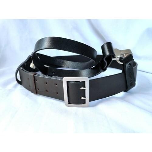 WWII WW2 GERMAN VINTAGE OFFICER DOUBLE CLAW BELT & SHOULDER STRAP BLACK FULL SIZES