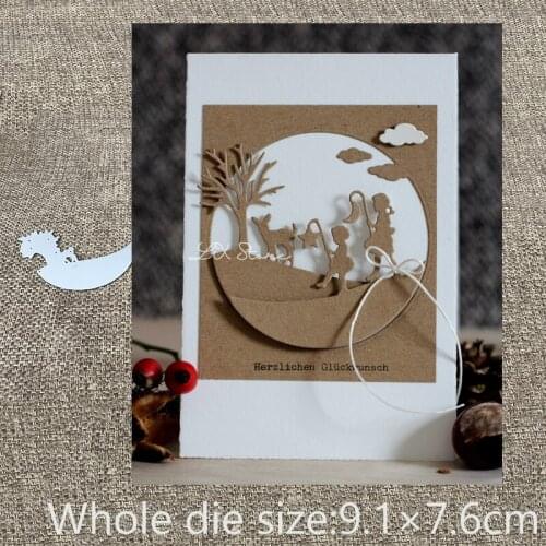 New Design Craft Metal Cutting Die cuts Semicircular fawn tree decoration scrapbook Album Paper Card Craft Embossing die cuts